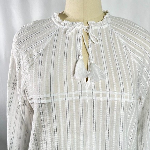 INC International Concepts Blouse Women's Peasant Top Cast Bohemian, White Sz L - Picture 6 of 11